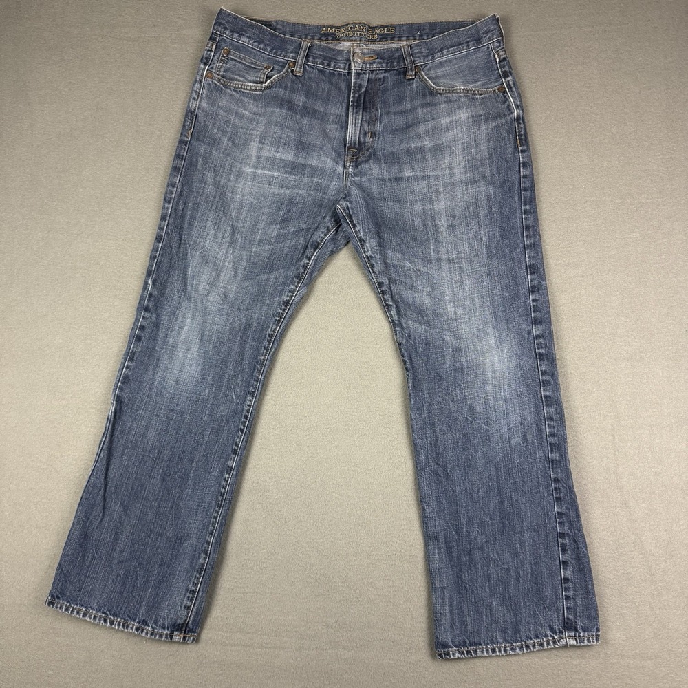 American Eagle Jeans Mens 36x30 (Fits 36x29) Blue Wash‎ Cotton Original Boot